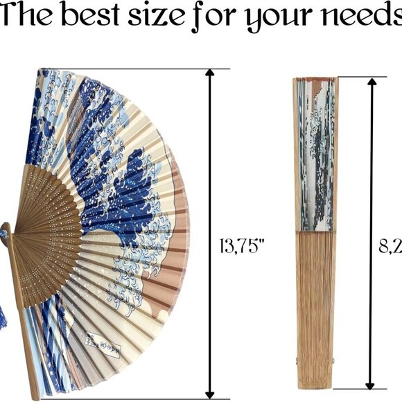 Folding Hand Fan for Women Wooden Folding Bamboo Gan Hand Fans for Women Foldabl - Picture 2 of 7